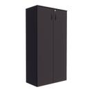 Armário de Escritório Alto com 2 Portas Chave de Fechadura e 3 Prateleiras Multiuso Studio Metalwood Preto