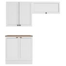 Armário de Lavanderia Unna 4 Peças Balcão com Tampo 2 Portas Branco Armário de Lavanderia Unna 4 Peças Balcão com Tampo 2 Portas Branco