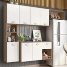 Armario de Parede com balcão Cozinha Suspensa 7 Portas e 1 Gaveta Mila - Poliman