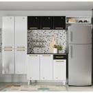 Armario de Parede em Aço Com Balcão Cozinha de Aço Compacta Telasul Diamante Smart 4Pçs Branco Preto Armario de Parede em Aço Com Balcão Cozinha de Aço Compacta Telasul Diamante Smart 4Pçs Branco Preto