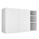 Armário de Parede Módulo Aéreo Cozinha Organizador Quarto Multiuso Lavanderia Supenso Superior Embutido 2 Portas Ópera - Branco
