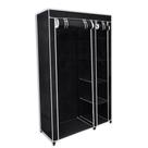 Armário de tecido dobrável VidaXL Preto 110x46x175cm Armário de tecido dobrável VidaXL Preto 110x46x175cm
