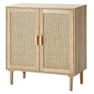 Armário de vime VEVOR Rattan Storage com 2 portas e prateleiras