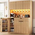 Armário Despensa de Cozinha Jocoevol 104x40x180 cm com LED e Carregamento