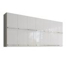 Armário Duplo Aéreo Com 14 Portas Alemanha Branco Casa Mobilia Armário Duplo Aéreo Com 14 Portas Alemanha Branco Casa Mobilia