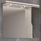 Armário Espelheira de Banheiro 100cm com LED 01 Porta Ref 1000 Cewal - Arenito/Portoro