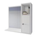 Armário Espelheira de Banheiro Aéreo com Porta e Prateleira Suspenso Luxo Beauty