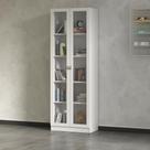 Armário Estante Com 2 Portas De Vidro Cr25069 Branco