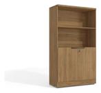Armário Estante Escritório Quarto 2 Portas Marrom Madeira Kappesberg