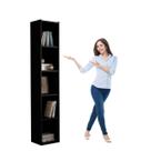 Armário Estante Livreiro com Prateleiras Janaína Preto - AJL Móveis