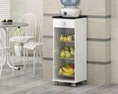 Armário Fruteira Talita 1 Gaveta e 3 Cestos Branco/Preto Armário Fruteira Talita 1 Gaveta e 3 Cestos Branco/Preto
