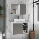 ARMARIO GABINETE BANHEIRO VIRTUS 60CM branco / cinza