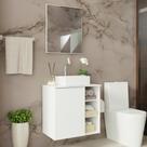 Armário Gabinete com Espelho para Banheiro 60cm Branco Madesa Armário Gabinete com Espelho para Banheiro 60cm Branco Madesa