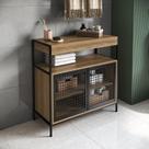 Armário Gabinete de Banheiro 80cm Estilo Industrial com 2 Portas Armário Gabinete de Banheiro 80cm Estilo Industrial com 2 Portas