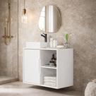 Armario Gabinete de Banheiro Luxo Baden Com Cuba 1 Porta e Prateleira Cores - Comprar Moveis em casa Armario Gabinete de Banheiro Luxo Baden Com Cuba 1 Porta e Prateleira Cores - Comprar Moveis em casa