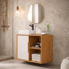 Armario Gabinete de Banheiro Luxo Baden Com Cuba 1 Porta e Prateleira Cores - Comprar Moveis em casa