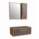 Armario Gabinete Suspenso Espelheira Alice Mel Grafite 80cm para Banheiro Com 1 Porta Sem Cuba Armario Gabinete Suspenso Espelheira Alice Mel Grafite 80cm para Banheiro Com 1 Porta Sem Cuba