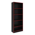 Armário Gamer 5 Prateleiras 59,8x160x25,5 cm Preto/Vermelho
