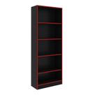Armário Gamer 5 Prateleiras 59,8x160x25,5 cm Preto/Vermelho