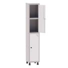 Armário Guarda Volume Locker Roupeiro 1 Vão 02 Portas Com Prateleira GRP501PRI/2 Cinza e Branco - Pandin