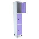 Armário Guarda Volume Locker Roupeiro 1 Vão 3 Portas Aço GRF501/3 Cinza e Lilás - Pandin
