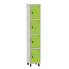 Armário Guarda Volume Locker Roupeiro 1 Vão 4 Portas Aço GRF501/4 Cinza e Verde Miró - Pandin