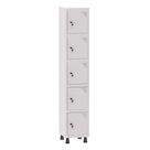 Armário Guarda Volume Locker Roupeiro 1 Vão 5 Portas Aço GRF501/5 Branco - Pandin