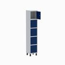 Armário Guarda Volume Locker Roupeiro 1 Vão 5 Portas GR301/5 Light Cinza e Azul Del Rey - Pandin
