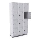 Armário Guarda Volume Locker Roupeiro 12 Portas Aço Grp 503/12 Cinza Armário Guarda Volume Locker Roupeiro 12 Portas Aço Grp 503/12 Cinza