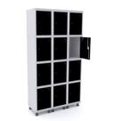 Armário Guarda Volume Locker Roupeiro 12 Portas Aço Grp 503/12 Preto Armário Guarda Volume Locker Roupeiro 12 Portas Aço Grp 503/12 Preto