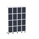 Armário Guarda Volume Locker Roupeiro 16 Portas Aço Grf 504/16 Branco/Azul Delrey