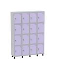 Armário Guarda Volume Locker Roupeiro 16 Portas Aço Grf 504/16 Cinza/Lilás