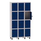 Armário Guarda Volume Locker Roupeiro 3 Vãos 12 Portas Aço GRF503/12 Cinza e Azul Del Rey - Pandin Armário Guarda Volume Locker Roupeiro 3 Vãos 12 Portas Aço GRF503/12 Cinza e Azul Del Rey - Pandin