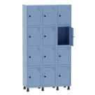 Armário Guarda Volume Locker Roupeiro 3 Vãos 12 Portas Aço GRP503/12 Azul Dali - Pandin