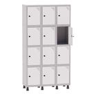 Armário Guarda Volume Locker Roupeiro 3 Vãos 12 Portas Aço GRP503/12 Cinza e Branco - Pandin Armário Guarda Volume Locker Roupeiro 3 Vãos 12 Portas Aço GRP503/12 Cinza e Branco - Pandin