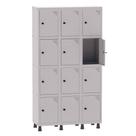 Armário Guarda Volume Locker Roupeiro 3 Vãos 12 Portas Aço GRP503/12 Cinza - Pandin