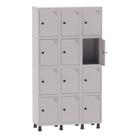 Armário Guarda Volume Locker Roupeiro 3 Vãos 12 Portas Aço GRP503/12 Cinza - Pandin