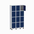 Armário Guarda Volume Locker Roupeiro 3 Vãos 12 Portas GR303/12 Light Cinza e Azul Del Rey - Pandin Armário Guarda Volume Locker Roupeiro 3 Vãos 12 Portas GR303/12 Light Cinza e Azul Del Rey - Pandin