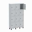 Armário Guarda Volume Locker Roupeiro 3 Vãos 12 Portas GR303/12 Light Cinza - Pandin Armário Guarda Volume Locker Roupeiro 3 Vãos 12 Portas GR303/12 Light Cinza - Pandin