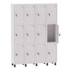 Armário Guarda Volume Locker Roupeiro 4 Vãos 12 Portas Aço GRF504/12 Branco - Pandin