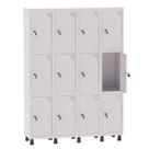 Armário Guarda Volume Locker Roupeiro 4 Vãos 12 Portas Aço GRF504/12 Branco - Pandin