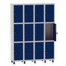 Armário Guarda Volume Locker Roupeiro 4 Vãos 12 Portas Aço GRF504/12 Cinza e Azul Del Rey - Pandin Armário Guarda Volume Locker Roupeiro 4 Vãos 12 Portas Aço GRF504/12 Cinza e Azul Del Rey - Pandin