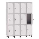Armário Guarda Volume Locker Roupeiro 4 Vãos 12 Portas Aço GRF504/12 Cinza e Branco - Pandin Armário Guarda Volume Locker Roupeiro 4 Vãos 12 Portas Aço GRF504/12 Cinza e Branco - Pandin