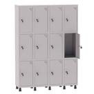 Armário Guarda Volume Locker Roupeiro 4 Vãos 12 Portas Aço GRF504/12 Cinza - Pandin Armário Guarda Volume Locker Roupeiro 4 Vãos 12 Portas Aço GRF504/12 Cinza - Pandin