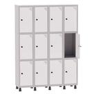 Armário Guarda Volume Locker Roupeiro 4 Vãos 12 Portas Aço GRP504/12 Cinza e Branco - Pandin Armário Guarda Volume Locker Roupeiro 4 Vãos 12 Portas Aço GRP504/12 Cinza e Branco - Pandin