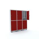 Armário Guarda Volume Locker Roupeiro 6 Portas Aço 150cmx193cm