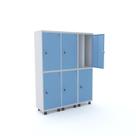 Armário Guarda Volume Locker Roupeiro 6 Portas Aço 150cmx193cm