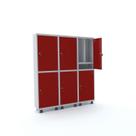Armário Guarda Volume Locker Roupeiro 6 Portas Aço 150cmx193cm