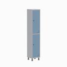 Armário Guarda Volume Locker Roupeiro de Aço 1 Vão 2 Portas GR301/2 Light Cinza e Azul Dali