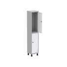 Armário Guarda Volume Locker Roupeiro de Aço 1 Vão 2 Portas GR301/2 Light Cinza e Branco Armário Guarda Volume Locker Roupeiro de Aço 1 Vão 2 Portas GR301/2 Light Cinza e Branco